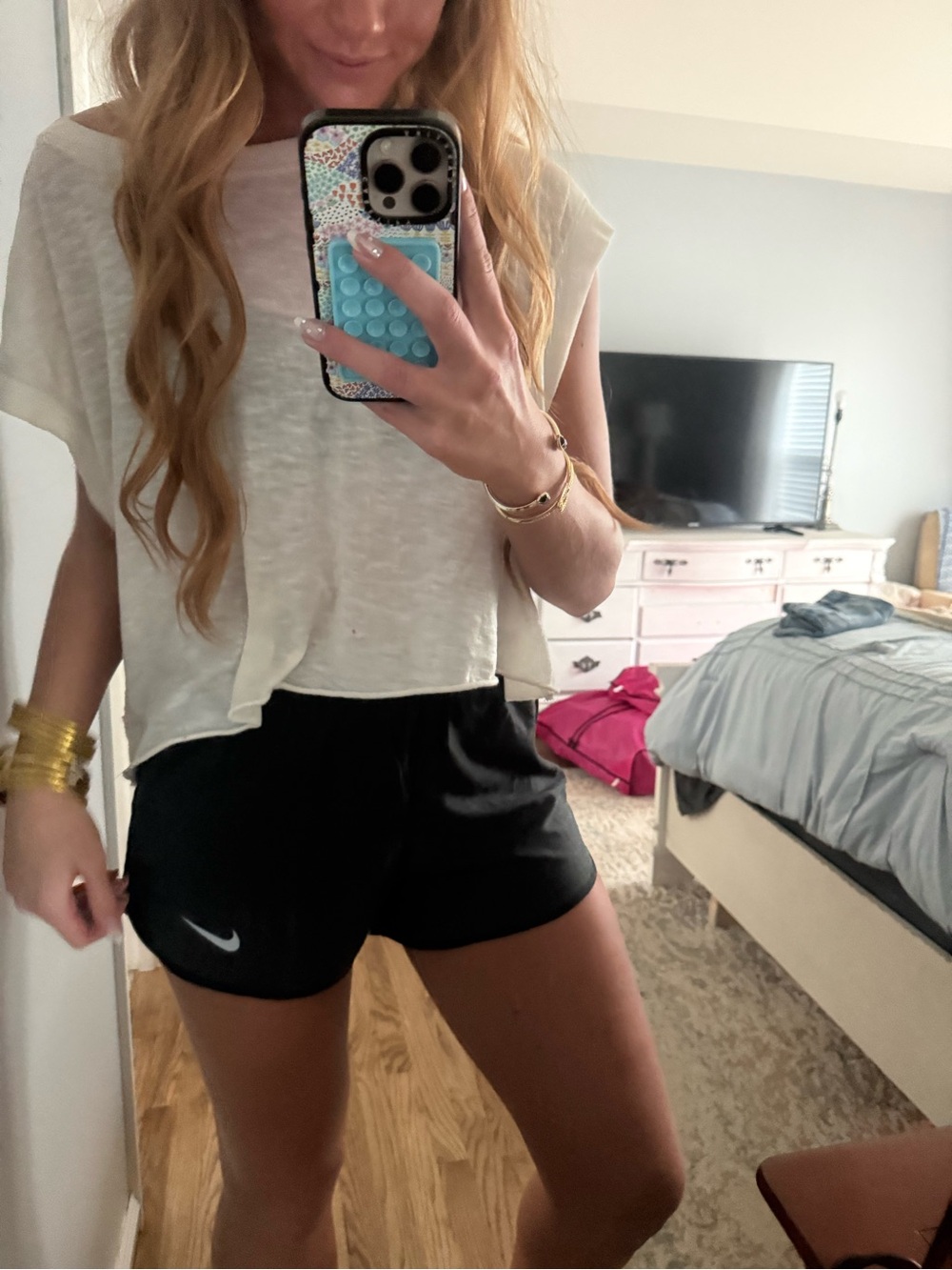Nike Black Running Shorts with White Swoosh